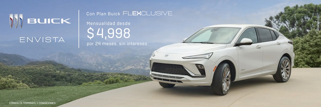Estrena una Buick Envista con el plan Flexclusive y disfruta de una SUV con un diseño innovador. 